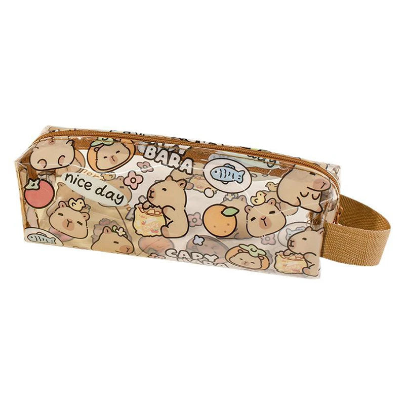 Creative Capybara Pencil Cases Cartoon Cute Pen Bags Kawaii Zipper Pencil Case Students Stationery School Office Supplies Gifts