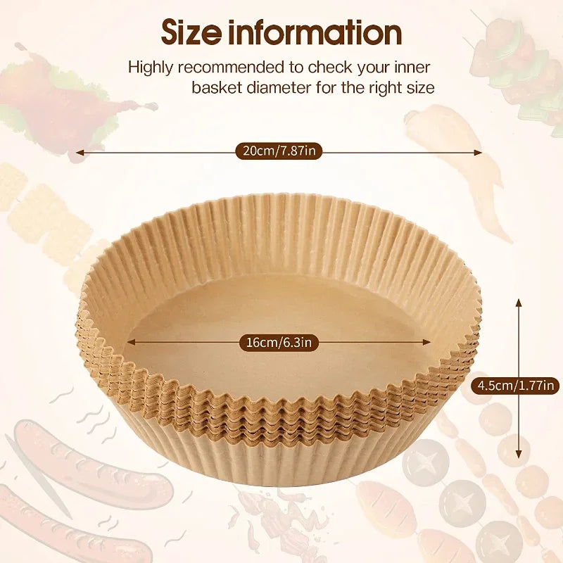Air Fryer Special Paper High-temperature Resistant Oil Absorbing Paper Pad Food Grade Special Paper Circular Square Baking Paper