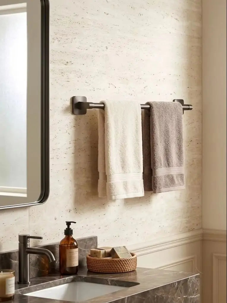 Homefish towel rack, non perforated wall hanging rack, bathroom towel rack, single pole bathroom storage rack