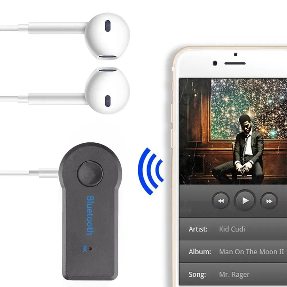 Wireless Bluetooth 5.0 Receiver 3.5mm AUX Adapter for Car Music Audio Handsfree with Mic 2 in 1 Transmitter for Headphone