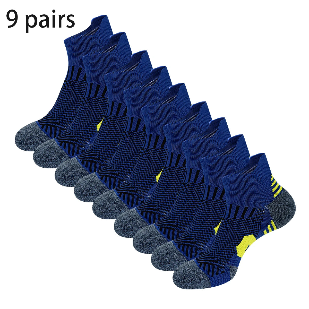 3/9 paires de chaussettes de sport antidérapantes pour hommes et femmes, chaussettes de basketball professionnelles épaissies avec fond en serviette pour la course à pied et l'entraînement de fitness