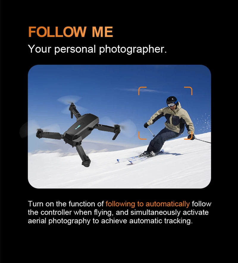 E88 ProIntelligent Folding Drone Supports single/Dual Camera Switching 4KPicture Quality+Wide-angle Shooting WiFiDirect Real-Tim - Shoppiline