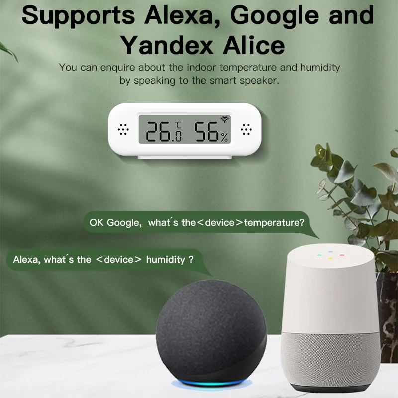 1~4pcs Tuya Zigbee 3.0 Mini Temperature Humidity Sensor For Smart Home Thermometer Hygrometer APP Remote Work with Yandex Alexa