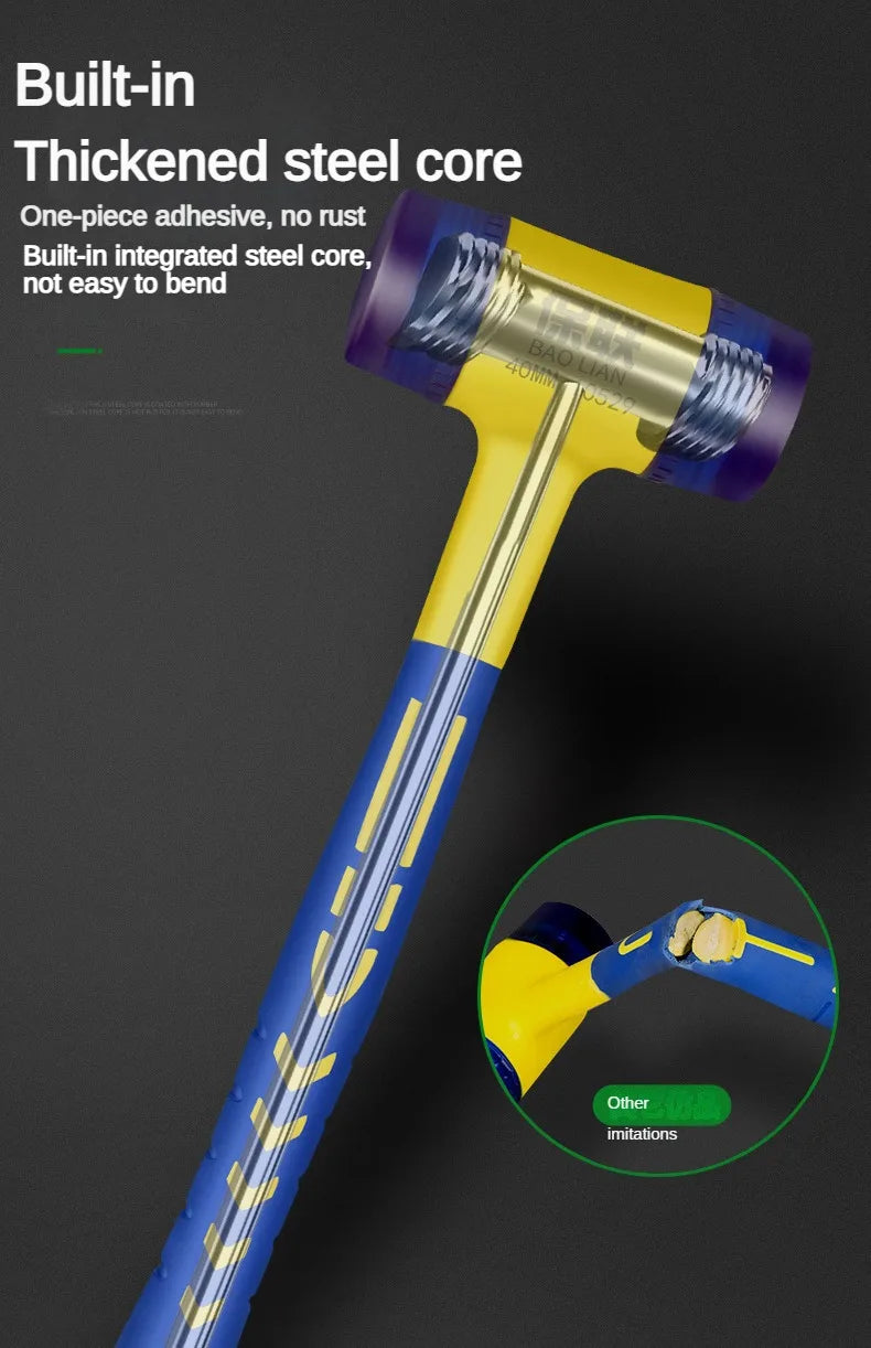 Detachable Insulated Double-Headed Installation Hammer 25mm-45mm Rubber Handle Soft Grip Hammer for Installation Work - Shoppiline
