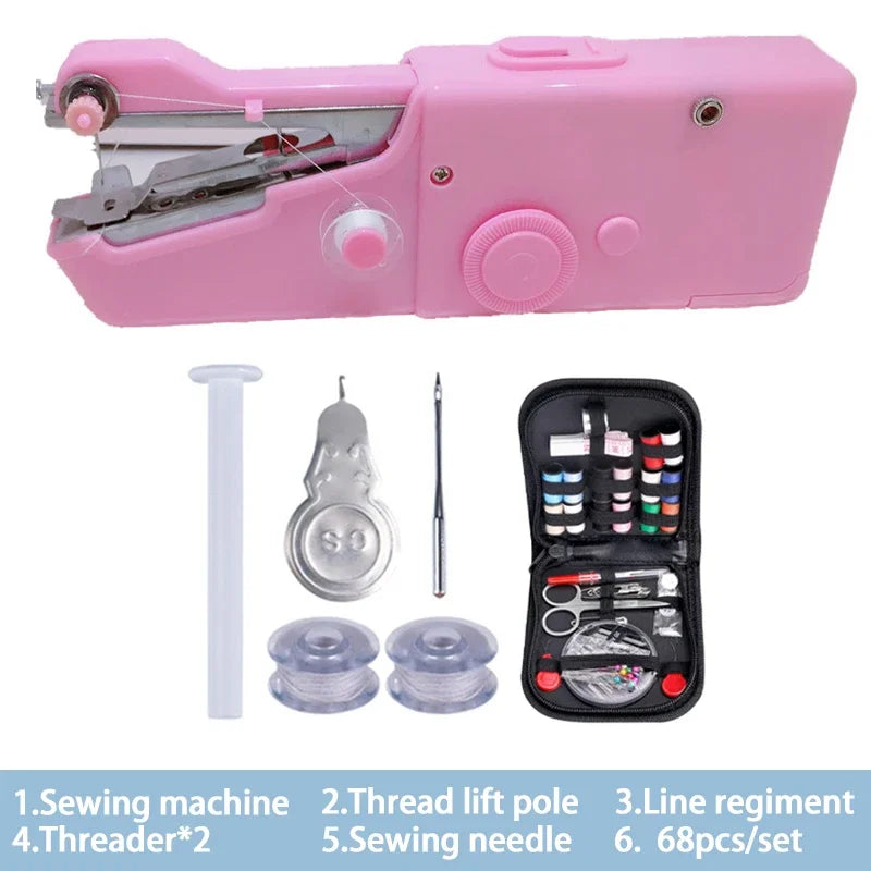 Portable Manual Sewing Machine Handheld Rope-free Electric Quick Build DIY Apparel Supplies Arts Crafts Home Garden Embroidery - Shoppiline