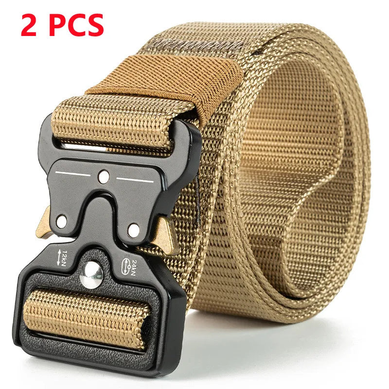 Ceinture tactique authentique à dégagement rapide, ceinture militaire d'extérieur en nylon souple véritable, accessoires de sport pour hommes et femmes, ceinture noire
