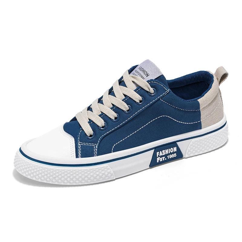 Canvas shoes four seasons men's casual shoes students flat shoes fashion soft-sole outdoor walking shoes youth Joker board shoes