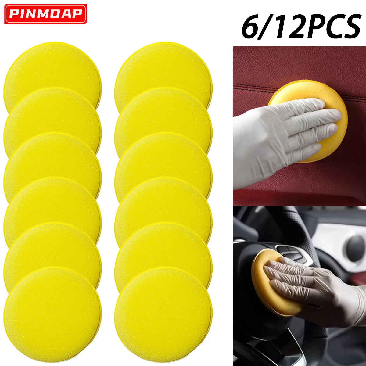 Polishing Sponge Wax Car Applicator Pad Foam Wax Car Polisher Cleaning Pad For Cleaning Car Waxing Sponge Auto Parts 12pcs/1pack