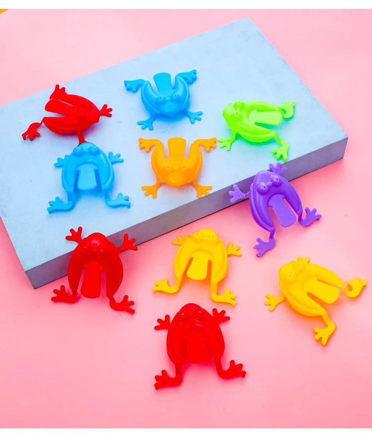 20pcs Solid Color Jumping Frog Plastic Bouncing Frog Jumping Frog Children Educational Toy,Gift for Kids Party Favors, Birthday