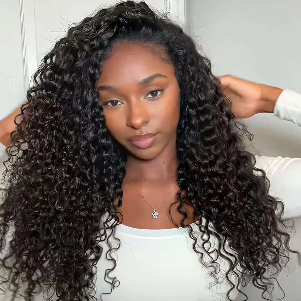 13x6 HD Lace Loose Deep Wave Frontal Perücken 42 Zoll Deep Curly Lace Front Echthaarperücken Vorgezupfte Klebefreie Perücke Echthaar