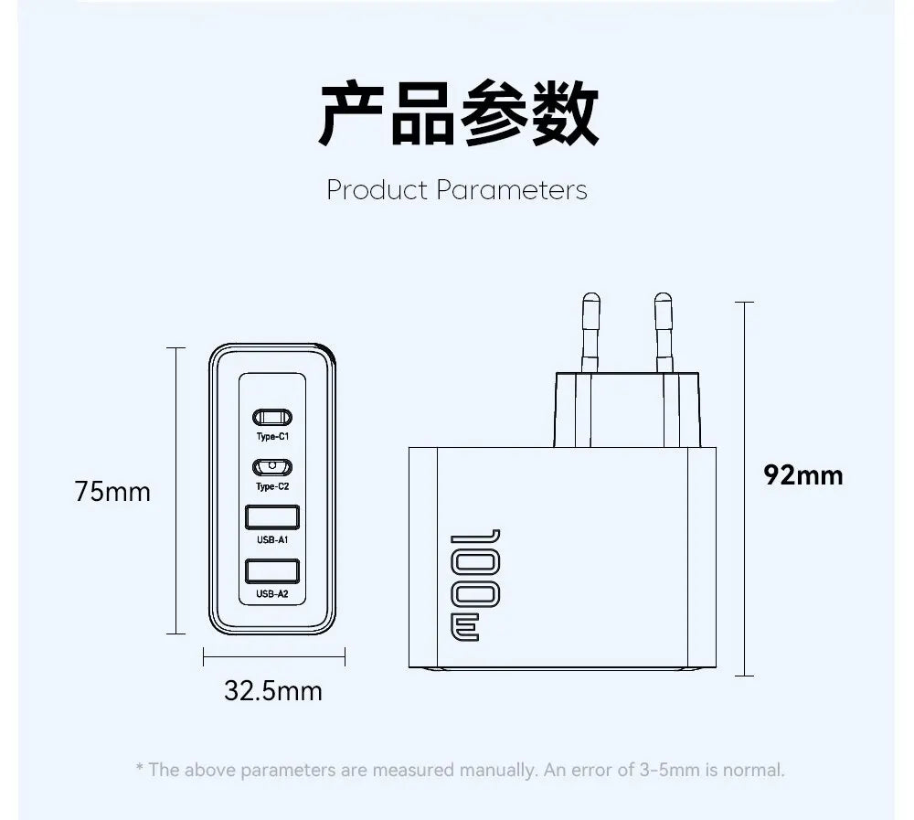 Essager 100W GaN USB Type C Caricabatterie PD QC Quick Charge 4.0 3.0 Type C Ricarica Rapida Per iPhone 14 13 12 Xiaomi Macbook - Shoppiline