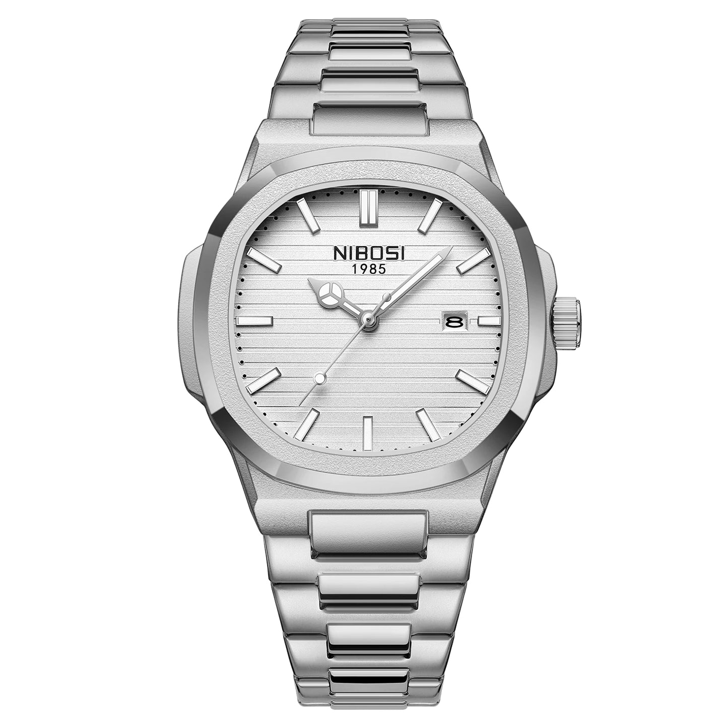 2026 NIBOSI Luxury Quartz Men Watches 30M Waterproof Auto Date Watch Man Stainless Steel Sport Chronograph Watch for Men Clock