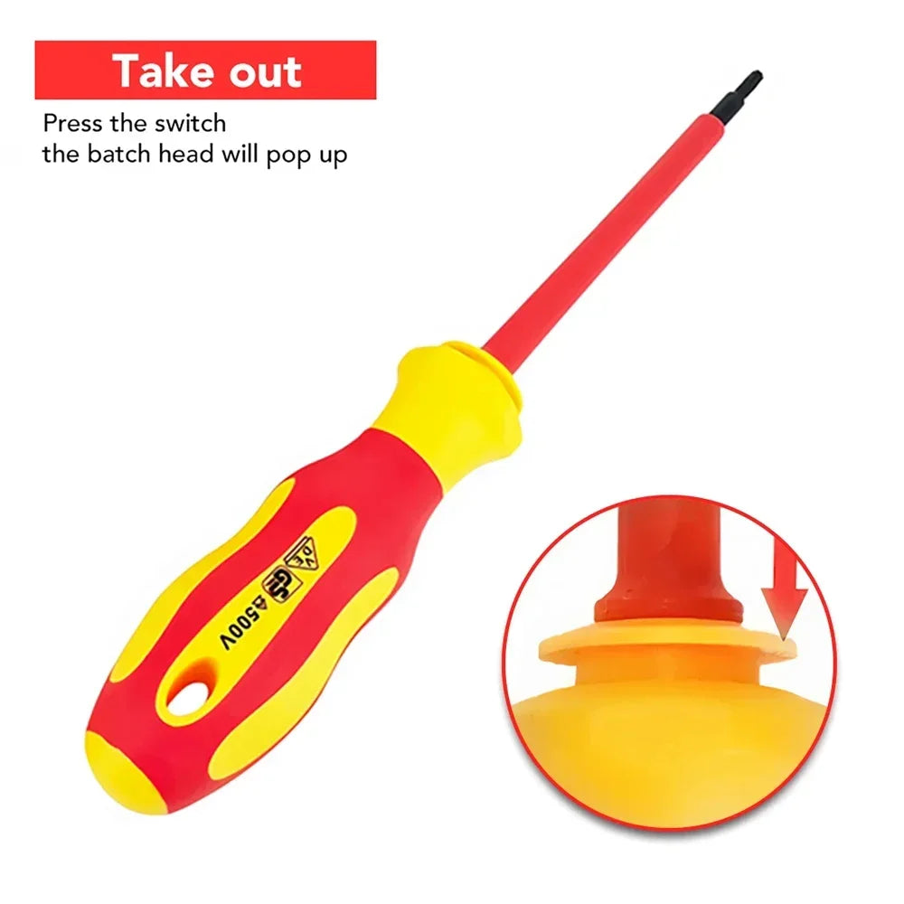 New Hexagonal Screwdriver Insulated Electrician Screwdriver High Hardness Set Magnetic Cross Word Shaped Plum Blossom