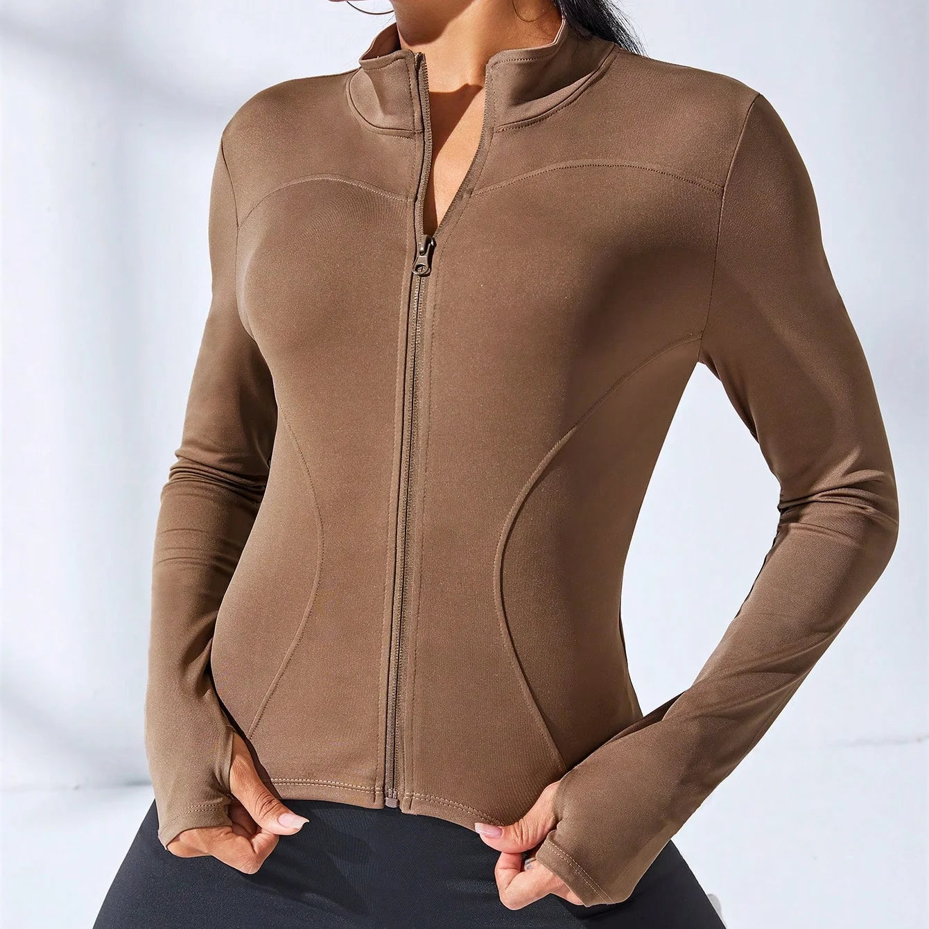 Manteau de yoga 2024, veste de sport courte pour femmes, vêtements de fitness amincissants et sculptants, veste de yoga zippée