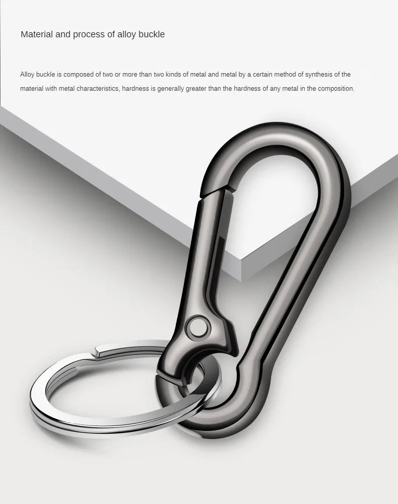 Zinc Alloy Car Key Chain Anti-Lost Keychain With KeyRing Simple Gourd Buckle Carabiner Keychain Auto Waist Belt Clip Holder