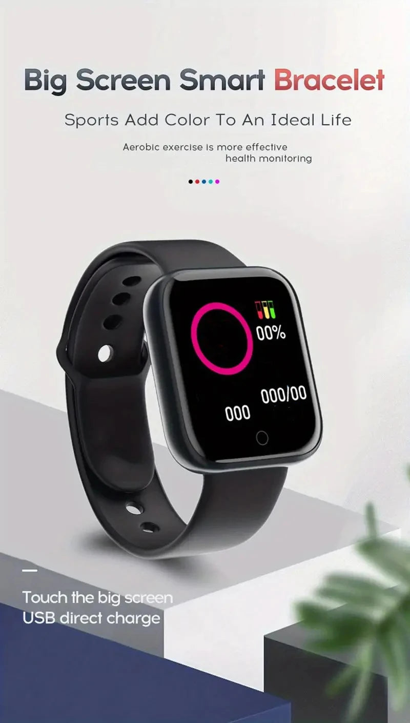 Sport-Smartwatch Für Herren Damen Uhren Fitness Herzfrequenzmesser Elektronische Smartwatch Kalorien-Musik-Player Y68 Armband Kinder