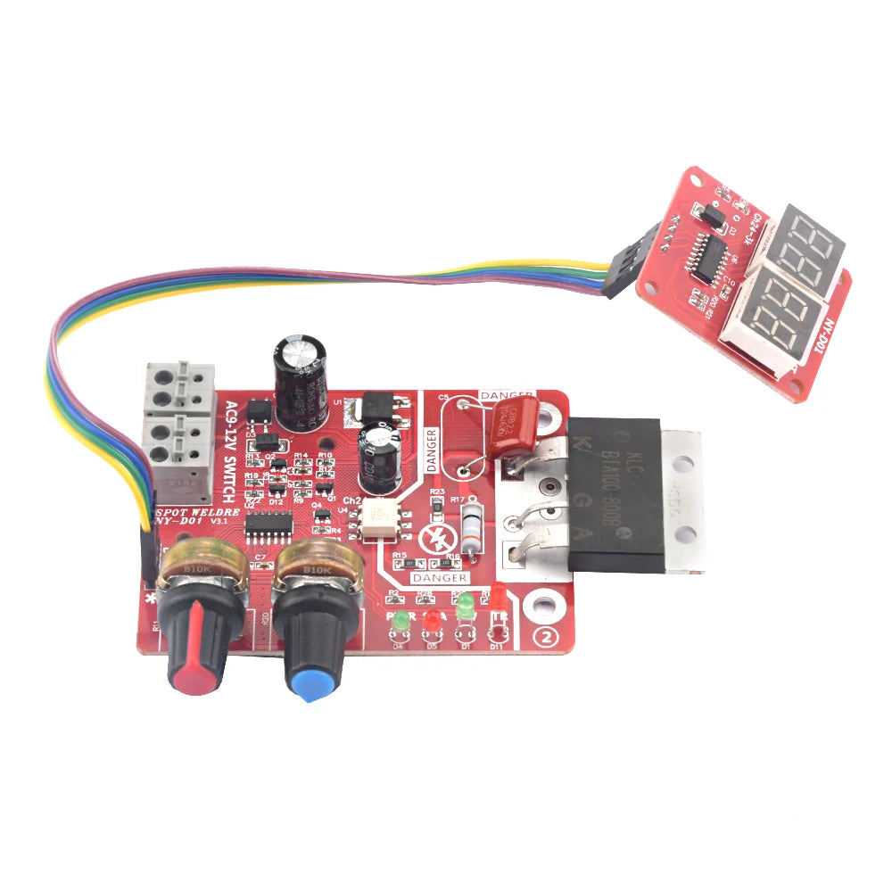 AC9-12V DIY NY-D01 Control Board 40A/100A Spot Welding Machine Control Board Welder Panel Adjust Time Current Digital Display - Shoppiline