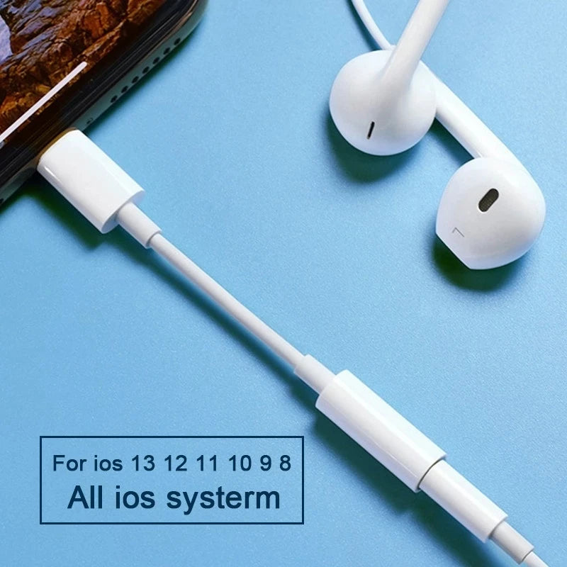 Aux Audio Jack Splitter Lightning to 3.5mm Headphone Adapter Compatible with iPhone 13/12/11/10/9/8 - High-Quality Sound Output