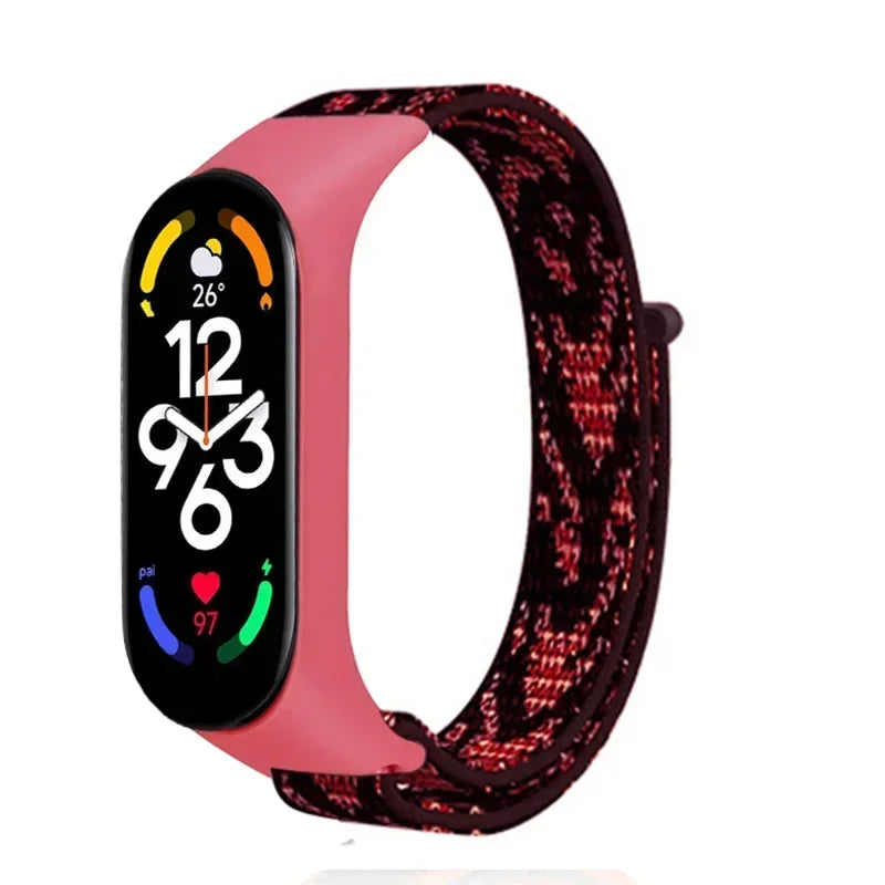 Nylon loop Mi band 4 5 6 Strap Replacement Soft Adjustable Wrist Watchband Pulsera correa For Xiaomi Mi band 3 4 5 6 7 Bracelet
