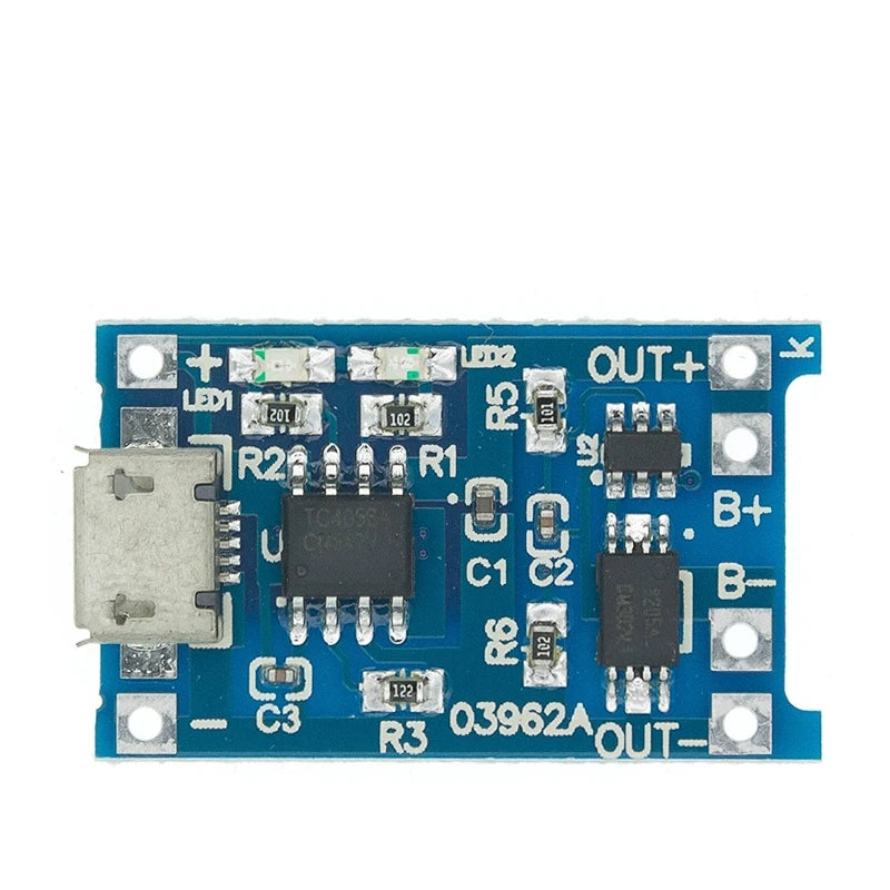 10 Stück 5V 1A 18650 Lithium-Akku-Ladeplatine PLR TP4056 Lithium-Lademodul Mini/Micro USB Typ C mit Schutz