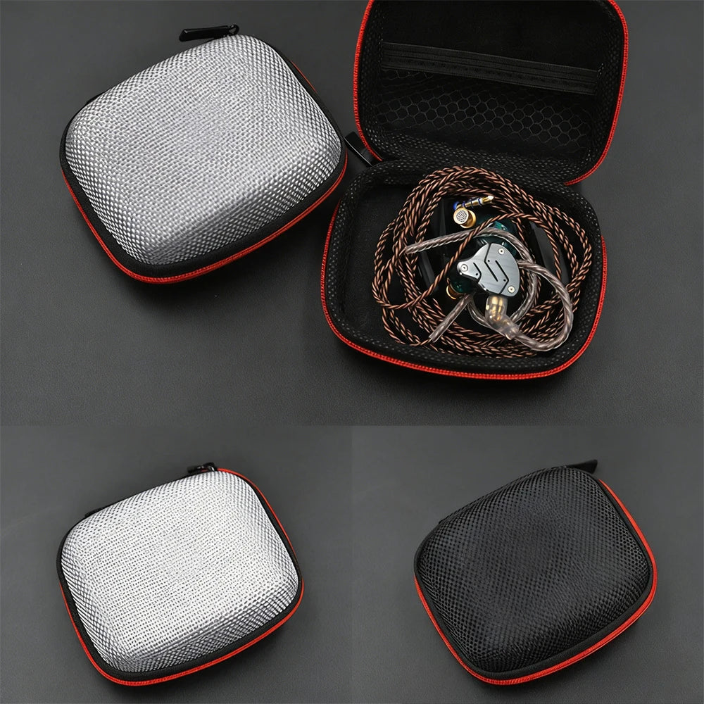 Earphone Storage Bag Square Headset Box Indoor Outdoor Travelling Earphones Storaging Case Accessories with Zipper