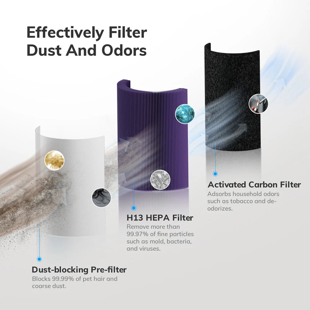 Air Purifier with Humidifier Combo for Home Allergies and Pets Hair, Smokers in Bedroom, H13 HEPA Filter - Shoppiline