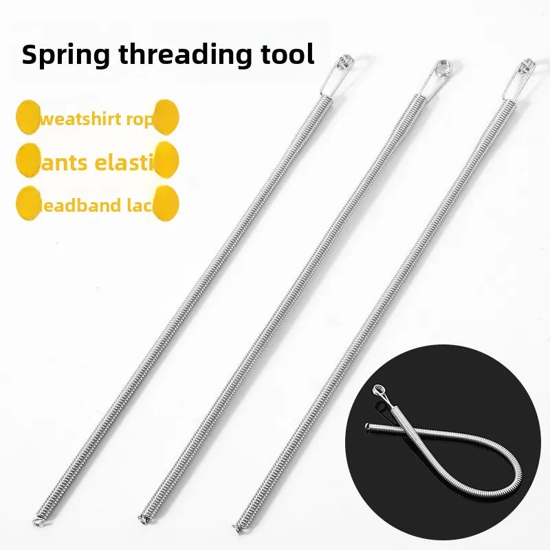 Bendable Spring Drawstring Threader Clip Pants Hoodies Elastic Band Lace Cord Flexible Drawstring Thread DIY Sewing Accessories