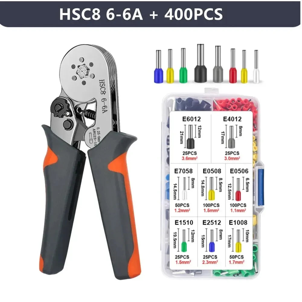 Crimping Tools Mini Electrical Pliers HSC8 6-4/6-6(0.25-10mm²/0.25-6mm²) Wire Connection Ferrule Sleeves Terminal Repair Clamp - Shoppiline
