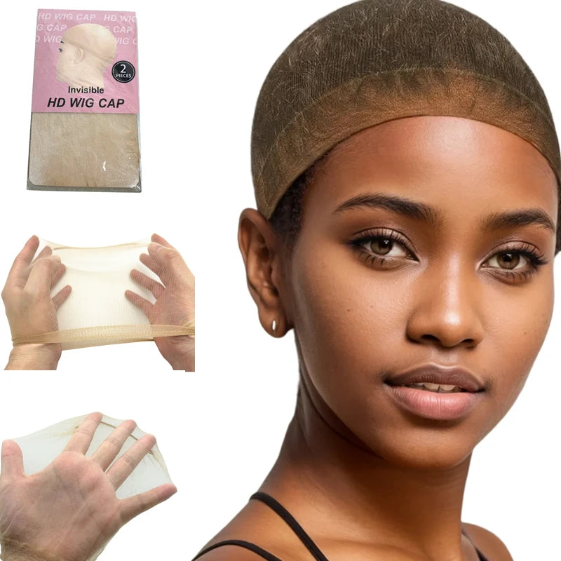 2/10/20Pieces Ultra-Thin HD Sheer Invisible Stocking Wig Caps for Women Bald Cap Lace Front Wig Accessories