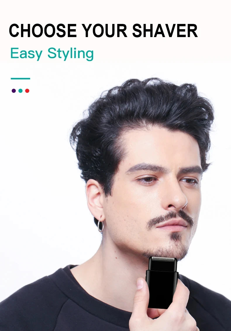TOP New Electric Shaver Professional Beard Trimmer Razor Portable Mini Shaver Reciprocating Shaving Blade USB Charge for Men