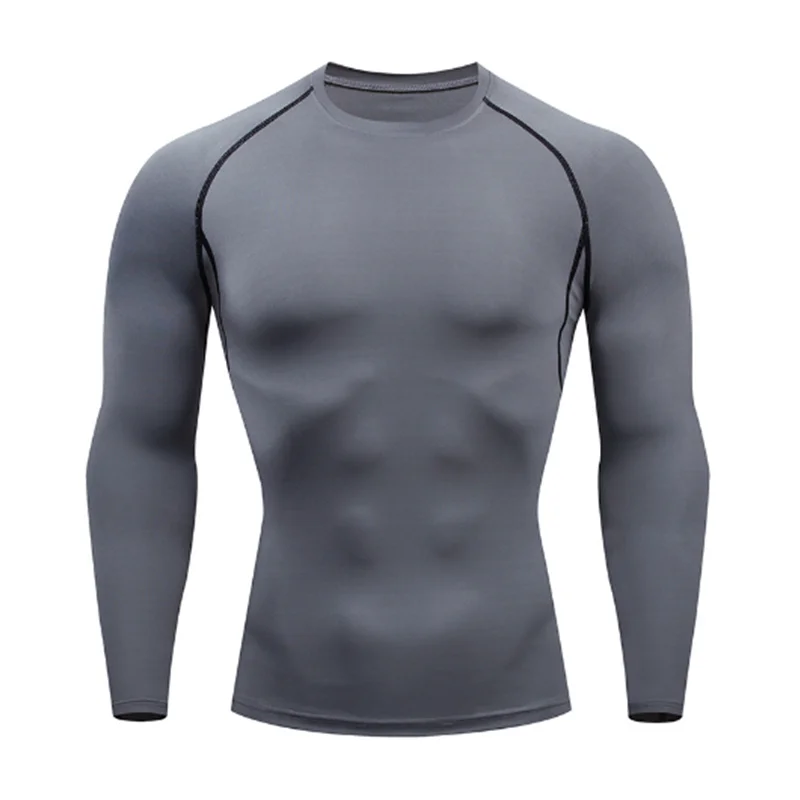 2025 Compressed T-shirt Men's sportswear Running T-shirt Elastic Quick-drying Exercise T-shirt for men exercising in the gym