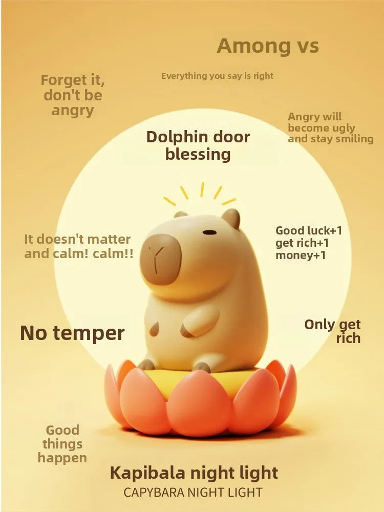 New Arrival Capybara Night Light Silicone Decorative Ornament Creative Gift Ambient Lamp for Home Decor Bedroom Desk Atmosphere - Shoppiline