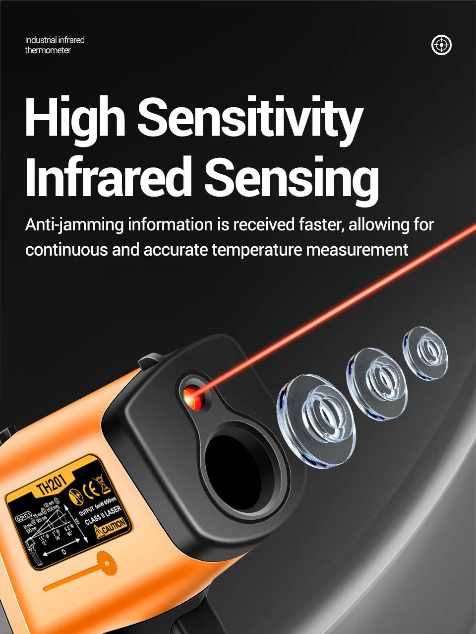 ANENG TH201 Thermometer Celsius Display Digital Infrared Thermometer Highly Sensitive Non-contact Temperature Measuring Gun Tool - Shoppiline