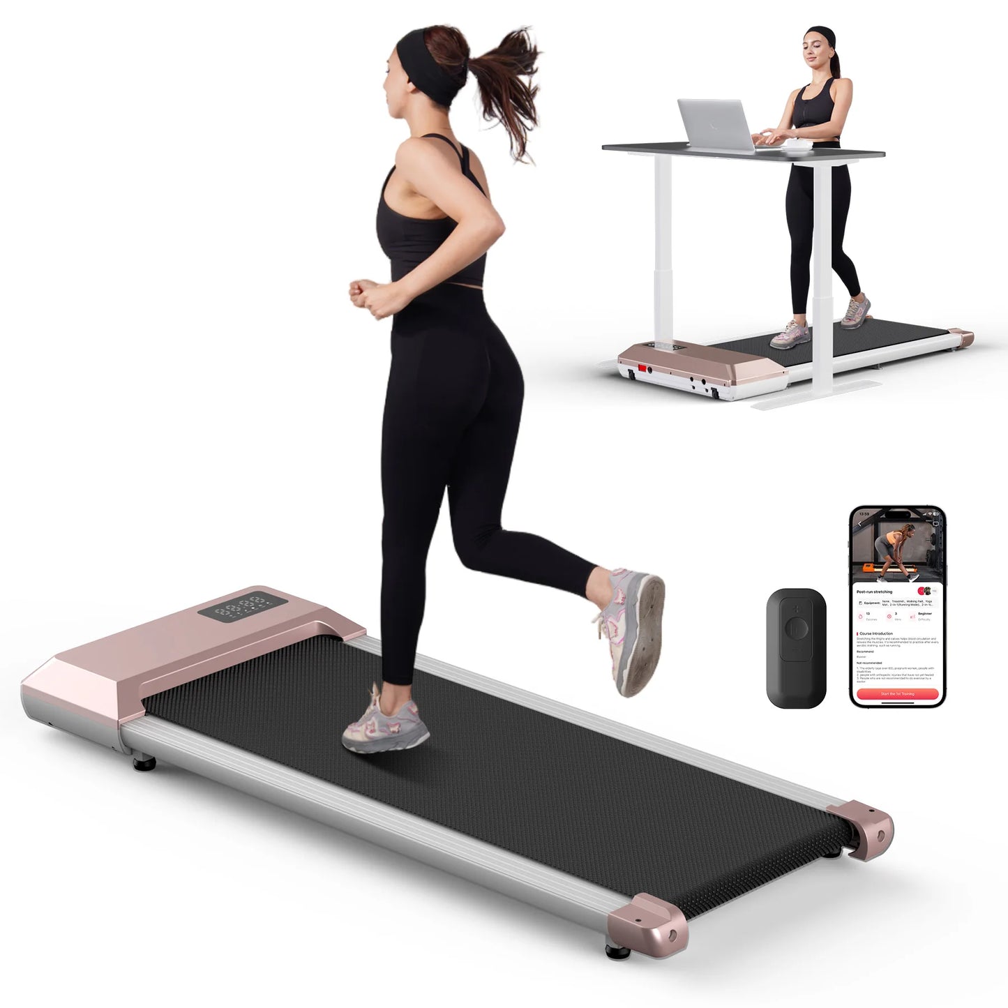 300lbs Treadmill for Home 2.5HP Treadmills Walking Pad LCD Digital Data Display 2in1 Walking Running Fitness Exercise Machine - Shoppiline