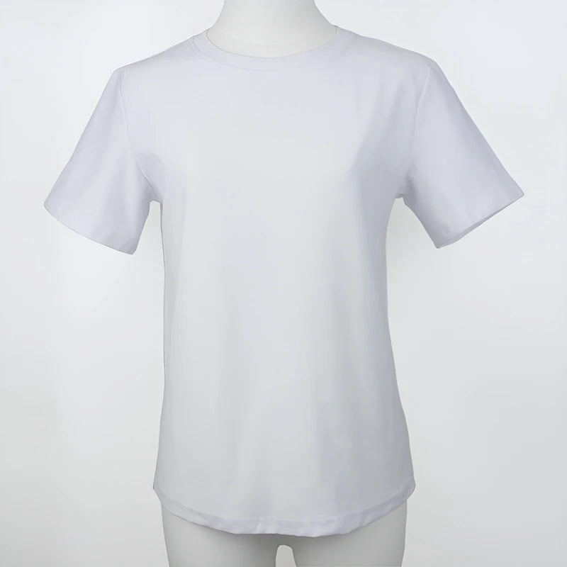 T-shirts à manches courtes en coton 220 grammes épais t-shirt décontracté confortable Y2k col rond femme vêtements YH2532