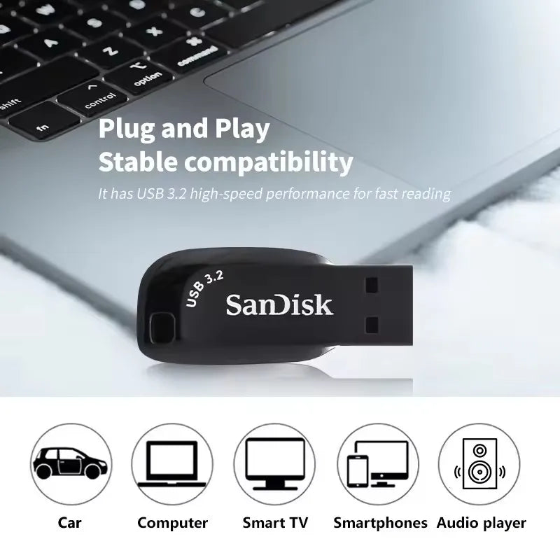 SanDisk SDCZ410 Ultra Shift USB 3.2 Flash Drive 32GB 64GB 128GB Portable Pen Drive for Computer original Memory Stick U Disk