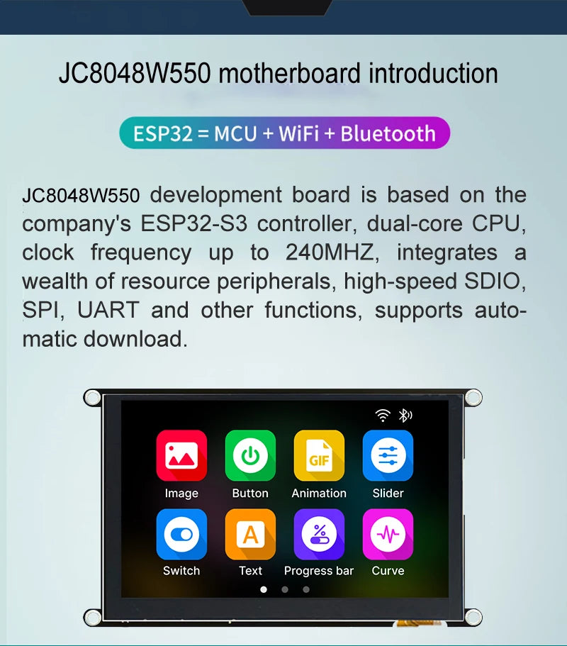 Guition ESP32S3 8M PSRAM 16M FLASH 5-inch IPS 800*480 high-definition LCD display module Capacitive touchwith WIFI and Bluetooth - Shoppiline