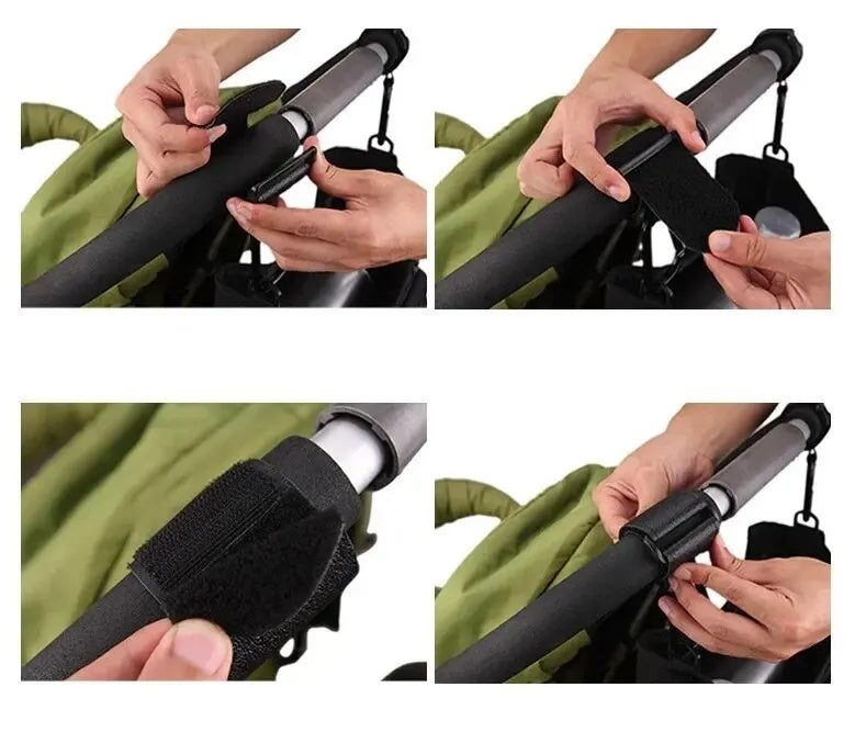 2Pcs Leather Cart Hooks Baby Stroller Hook PU Adjustable Pram Hook Organizer Diaper Bag Hanger Children Travel Accessories