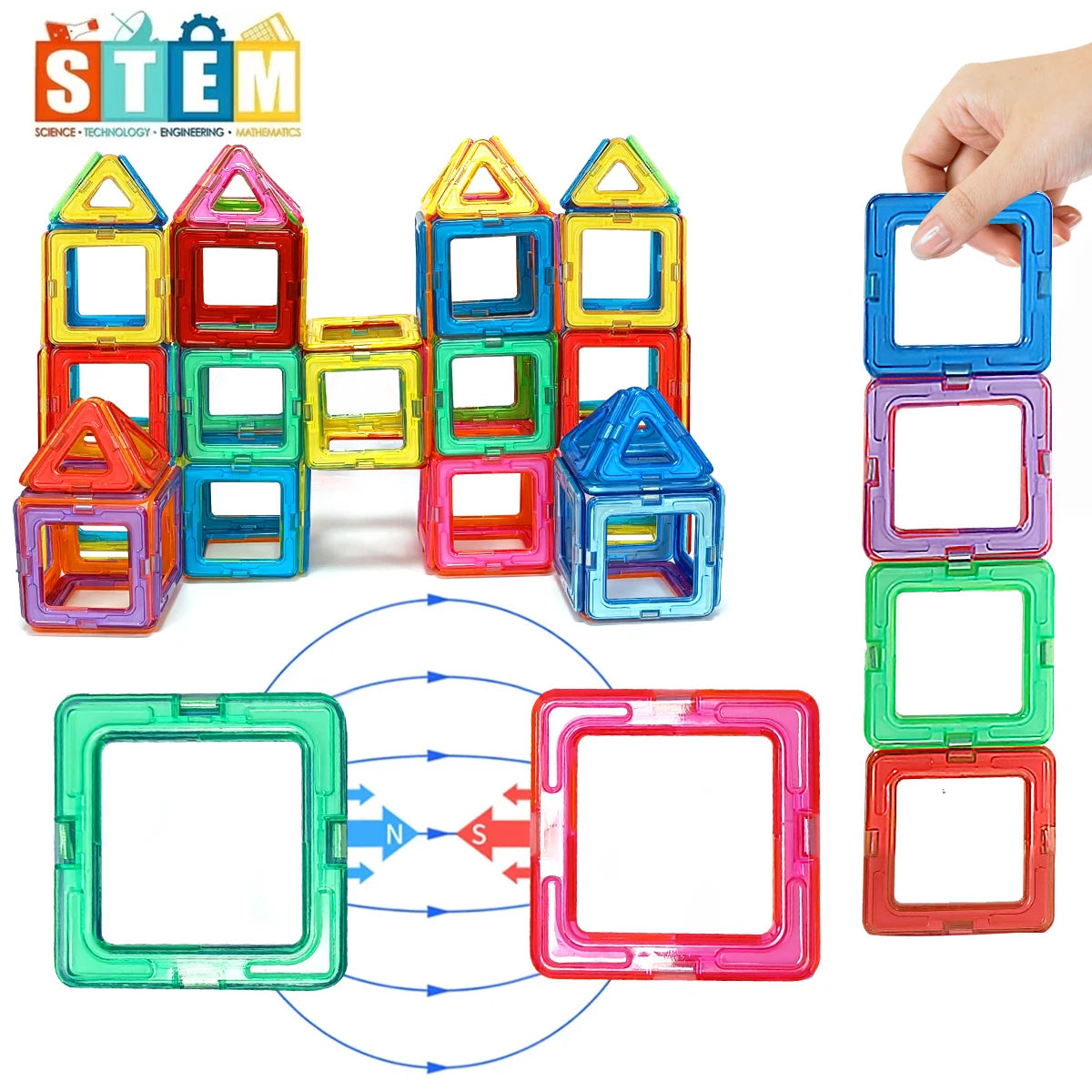 Magnetic Building Blocks Construction Sets Toy For Kids DIY Toys STEM Learning Educational Magnet Toys Birthday Gift