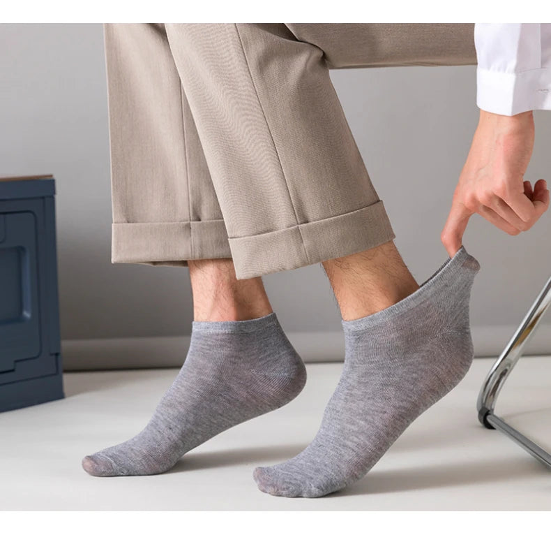 3/5/8 Pairs Women/Men Boat Socks Invisible Low Cut Silicone Non-slip Summer No-show Ankle Socks Solid Color Casual Breathable