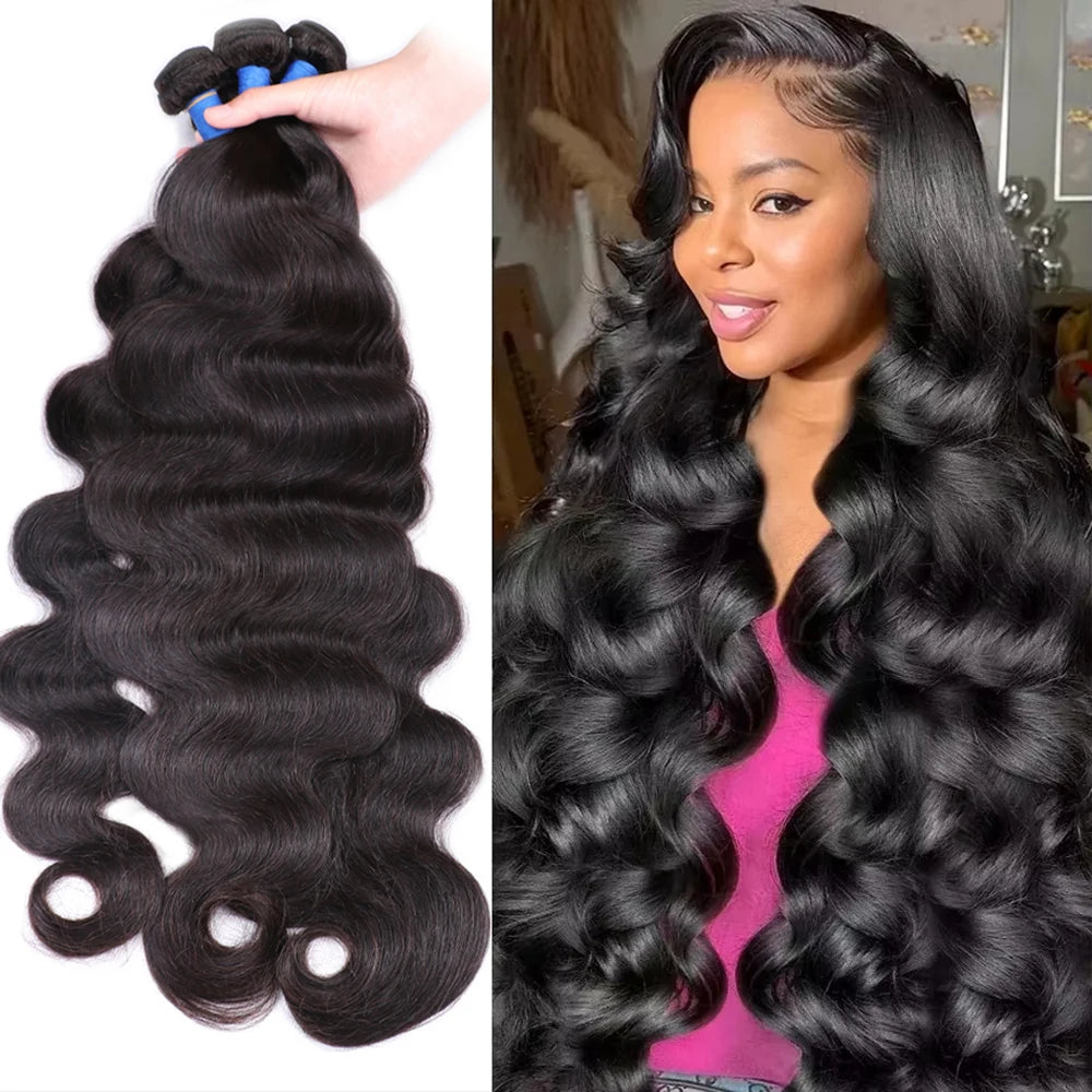 Extensions de cheveux humains ondulés bouclés, tissages brésiliens, lots de cheveux humains 10-26 38 40 pouces 1/3/4 lots 50g