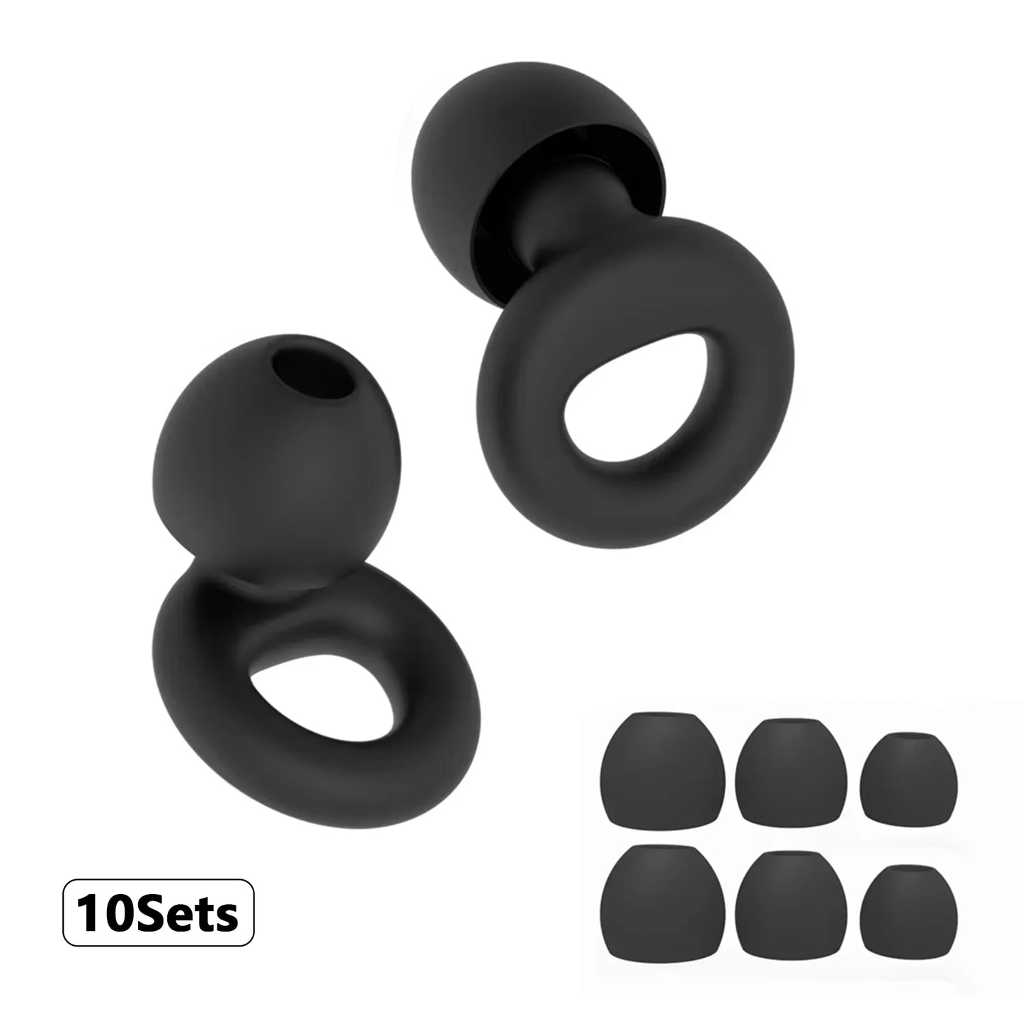 Plugs for Sleep,Swim, Work– Super Soft Silicone Ear Reusable Hearing Protection for Noise Reduction 8 Ear Tips in XS/S/M/L