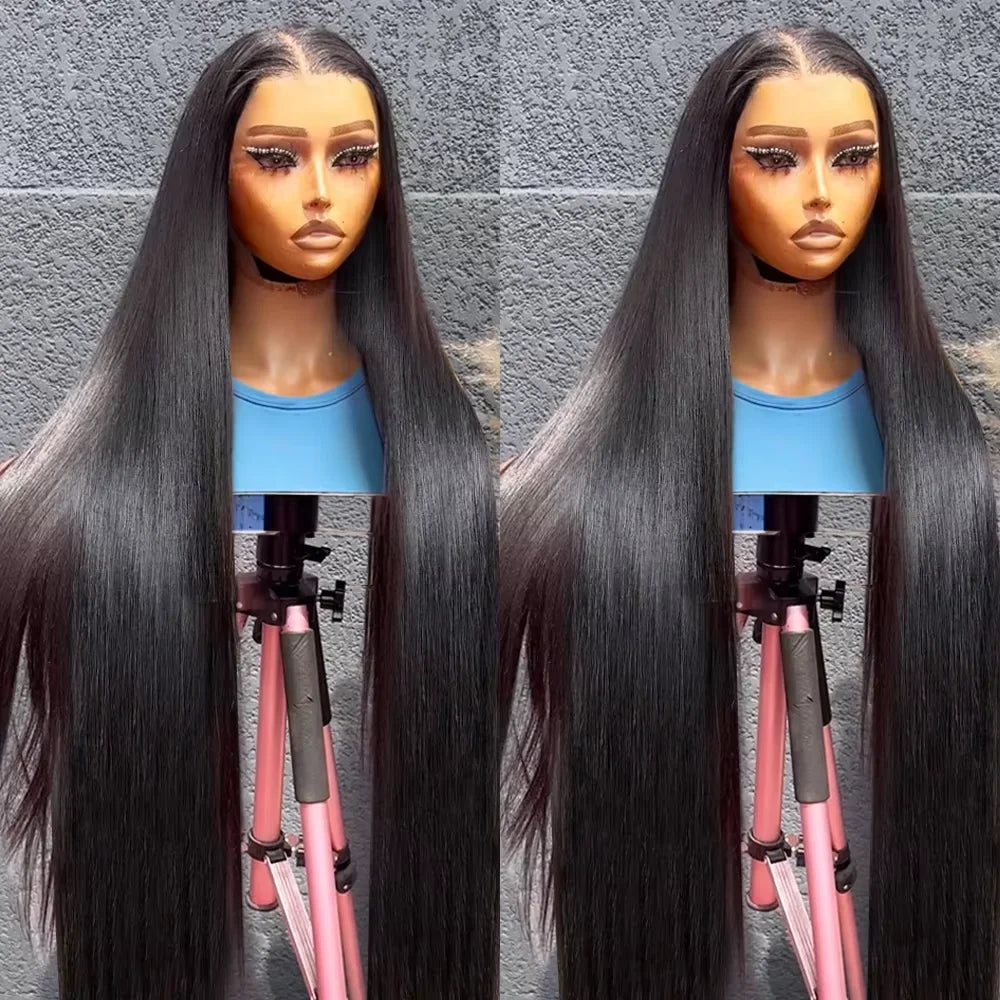 Raw 200% Density 32 34 inch 13x6 HD Lace Front Wigs Indian Human Hair Bone Straight 13x4 Frontal Wigs Women Glueless Closure Wig
