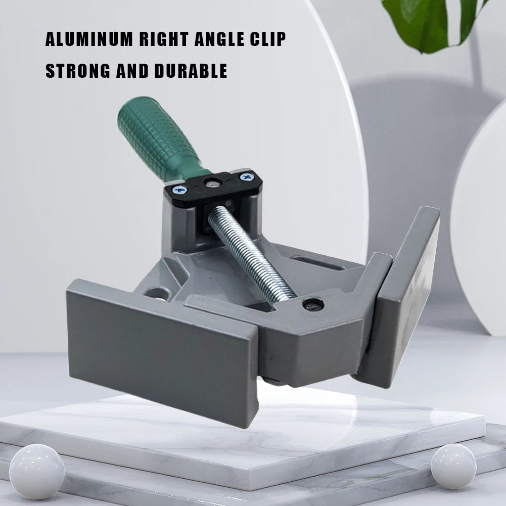 Aluminum Alloy Wood Working Jigs, 90 Degrees Angle Clamp, Single Handle, Adjustable Swing Jaw for Welding Woodworking, Photo Fra
