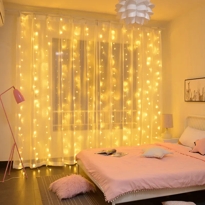 Remote Control USB Fairy Lights 3M LED Curtain String Lights for Christmas Home Bedroom Decor Festive Party New Year Wedding