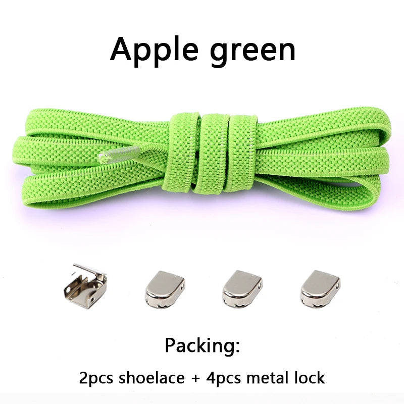 1 Paar Schnürsenkel ohne Binden, Metallschnallen, elastisch für Sneaker, Einheitsgröße für Erwachsene und Kinder, Schnell-Schnürsenkel, Lazy Sport Gummischnürsenkel