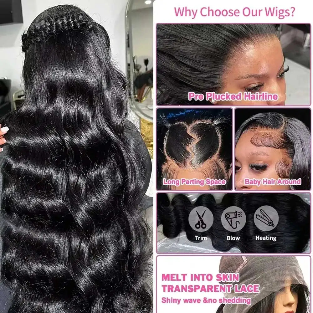 40 42 Zoll Body Wave Echthaarperücken 13x4 13x6 HD Lace Frontal Wig Echthaar Remy 5x5 Glueless Lace Closure Perücken für Frauen