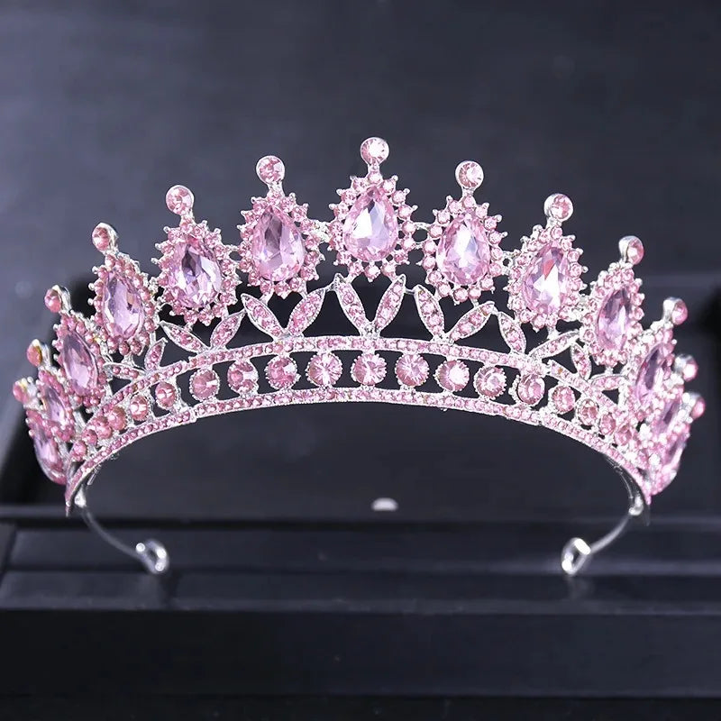 Baroque Vintage Crystal Tiaras And Crowns Rhinestone Queen Pageant Prom Diadem Crown Bridal Wedding Hair Accessories Jewelry