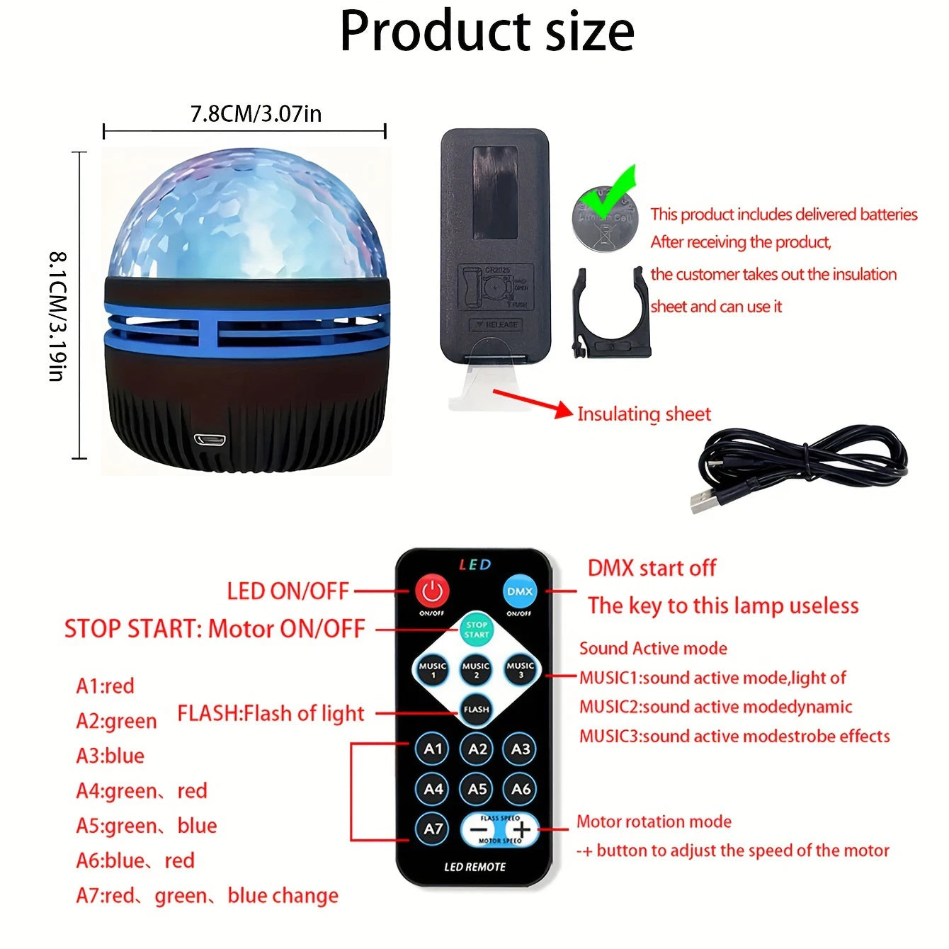 LED Starry Night Sky Projector Aurora USB Remote Control RGB Galaxy Light 7 Modes for Home Bedroom Game Room Party Decoration