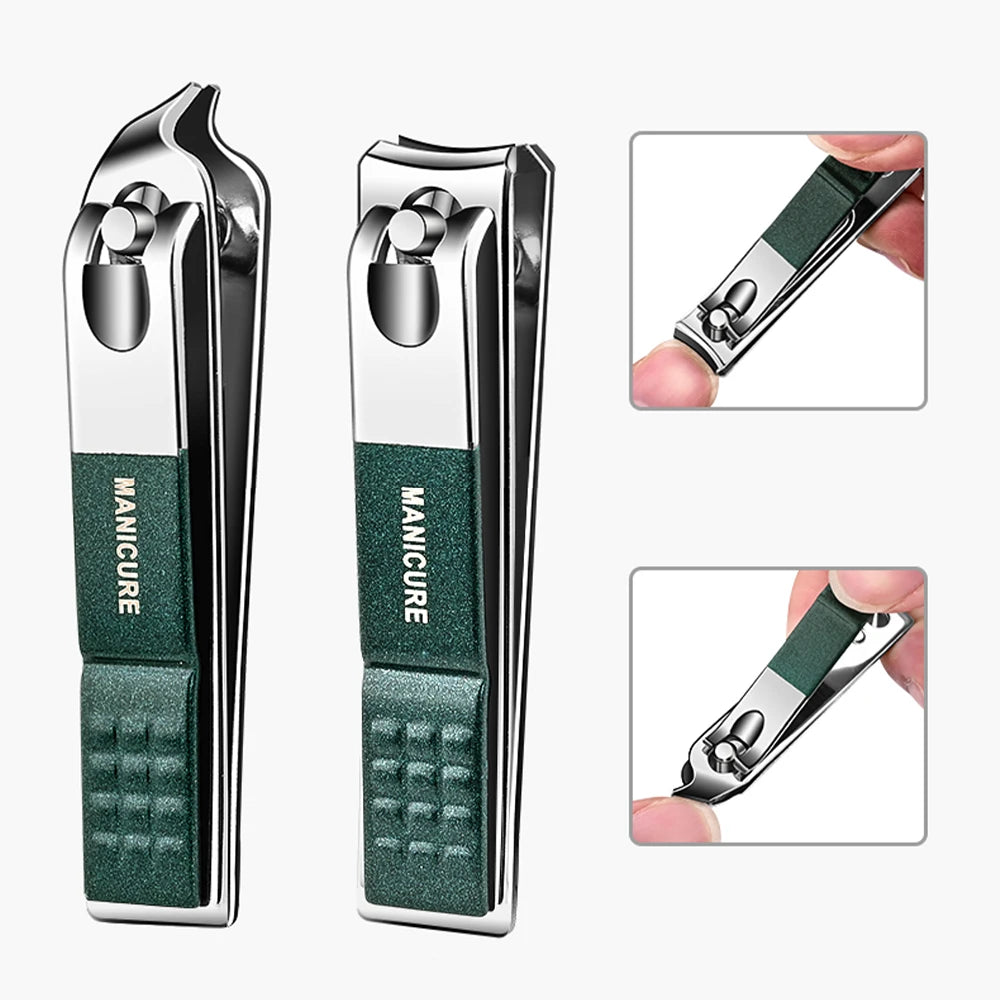 Ouriner 6-18tlg. Tragbare Maniküre-Sets Pediküre-Sets Glänzendes Schwarzes Nagelknipser-Set Persönliche Pflege Werkzeuge Augenbrauenschere